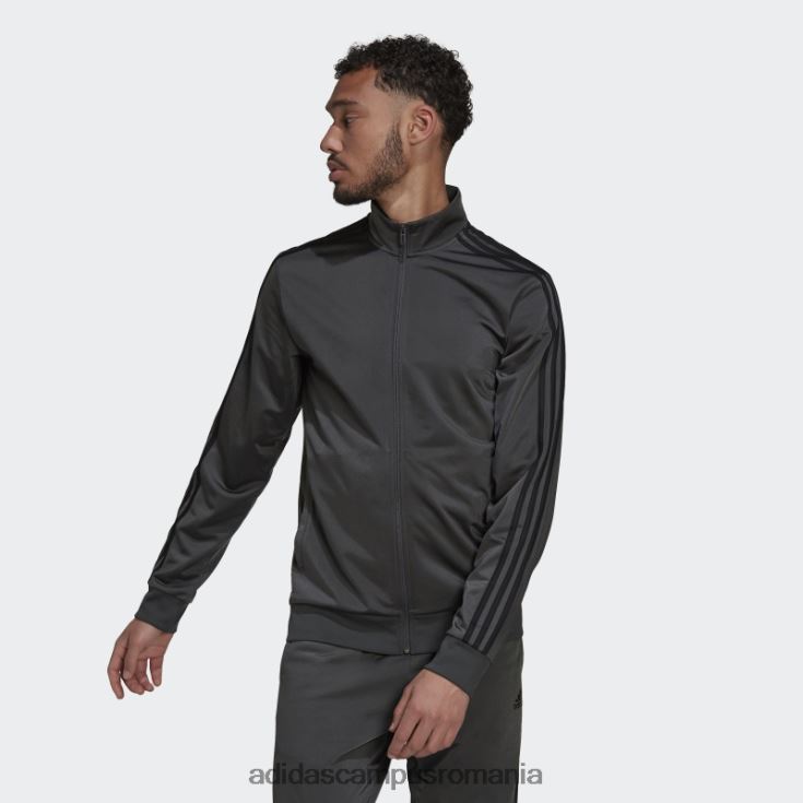 adidas campus romania jachetă de sport cu 3 dungi gri bărbați gri/negru J266N220150