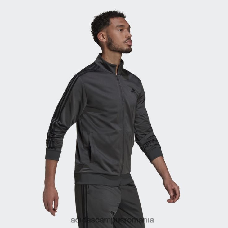 adidas campus romania jachetă de sport cu 3 dungi gri bărbați gri/negru J266N220150
