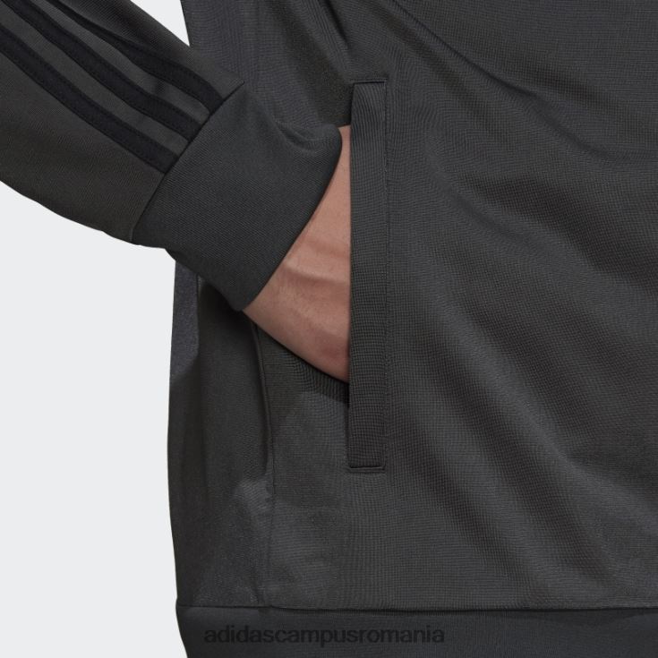 adidas campus romania jachetă de sport cu 3 dungi gri bărbați gri/negru J266N220150