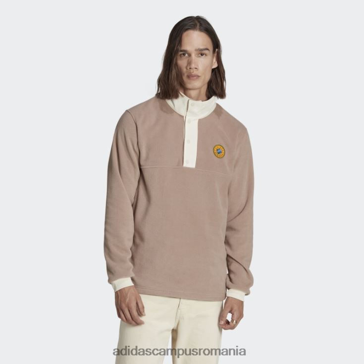 adidas campus romania jachetă din lână polar maro cretos Wander hour cu un sfert bărbați maro cretos J266N221419