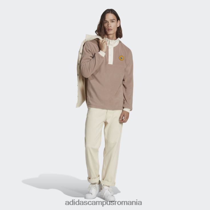 adidas campus romania jachetă din lână polar maro cretos Wander hour cu un sfert bărbați maro cretos J266N221419