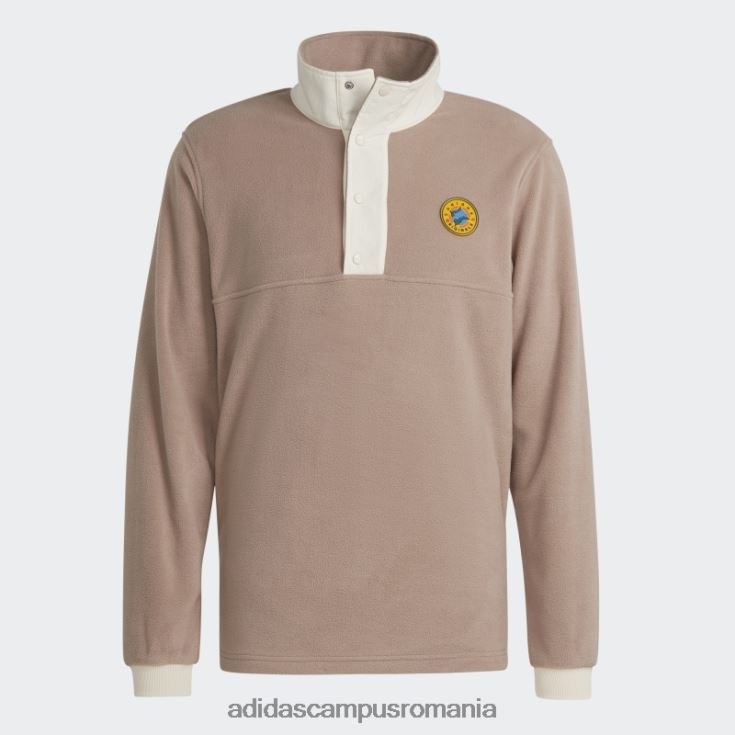 adidas campus romania jachetă din lână polar maro cretos Wander hour cu un sfert bărbați maro cretos J266N221419