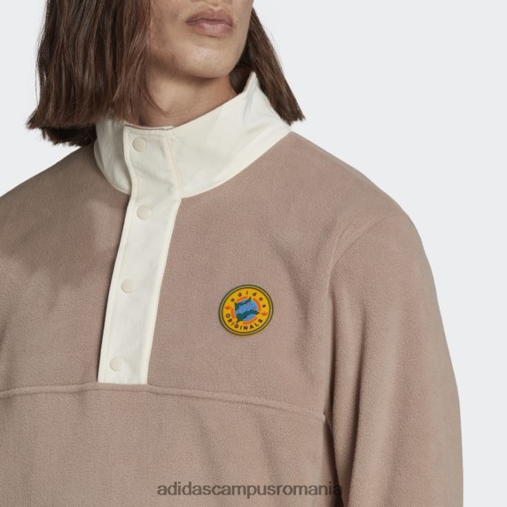 adidas campus romania jachetă din lână polar maro cretos Wander hour cu un sfert bărbați maro cretos J266N221419