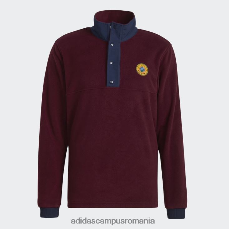 adidas campus romania jachetă fleece polar cu sferturi maro bărbați maro J266N221415