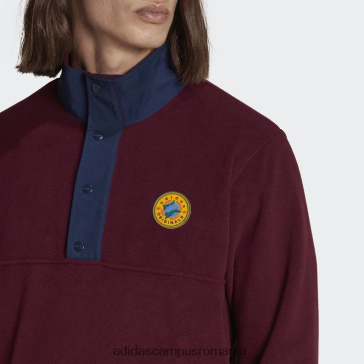 adidas campus romania jachetă fleece polar cu sferturi maro bărbați maro J266N221415