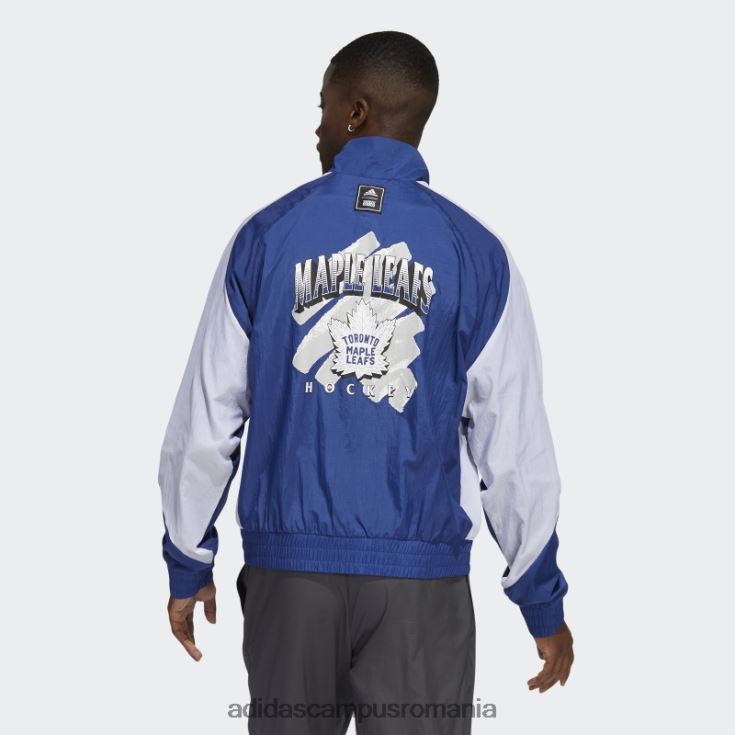 adidas campus romania jachetă retro revers albastră frunze de arțar bărbați albastru/alb/nhl-tml-522 J266N220344