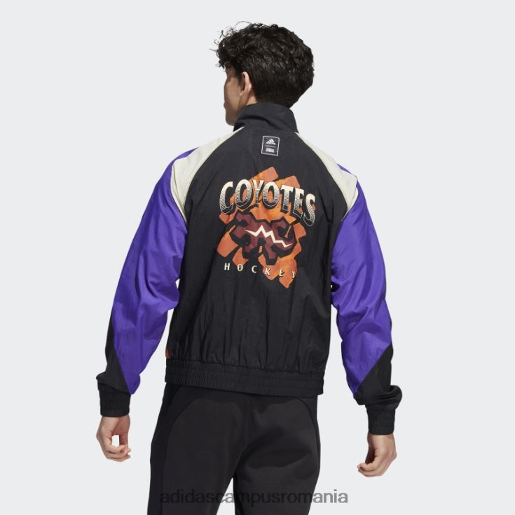 adidas campus romania jachetă retro reverse coyotes neagră bărbați negru/crem/multi J266N220287