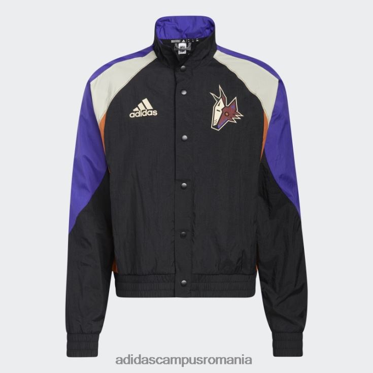 adidas campus romania jachetă retro reverse coyotes neagră bărbați negru/crem/multi J266N220287