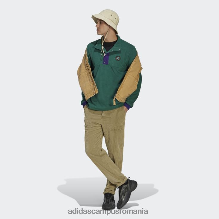 adidas campus romania jachetă verde Wander hour cu un sfert de fleece polar adidas bărbați verde J266N221423