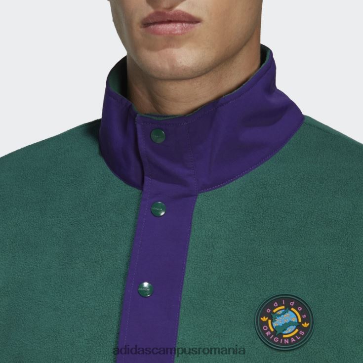 adidas campus romania jachetă verde Wander hour cu un sfert de fleece polar adidas bărbați verde J266N221423