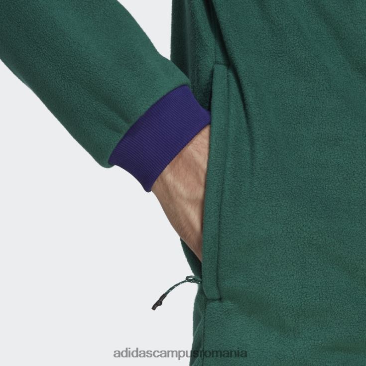 adidas campus romania jachetă verde Wander hour cu un sfert de fleece polar adidas bărbați verde J266N221423