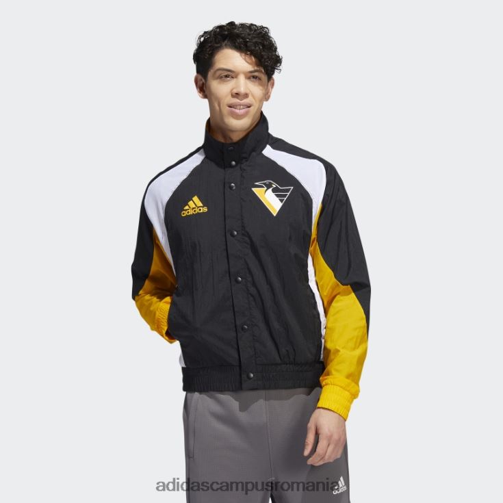 adidas campus romania pinguins revers retro jachetă neagră bărbați negru/colegiu auriu/multi J266N220251