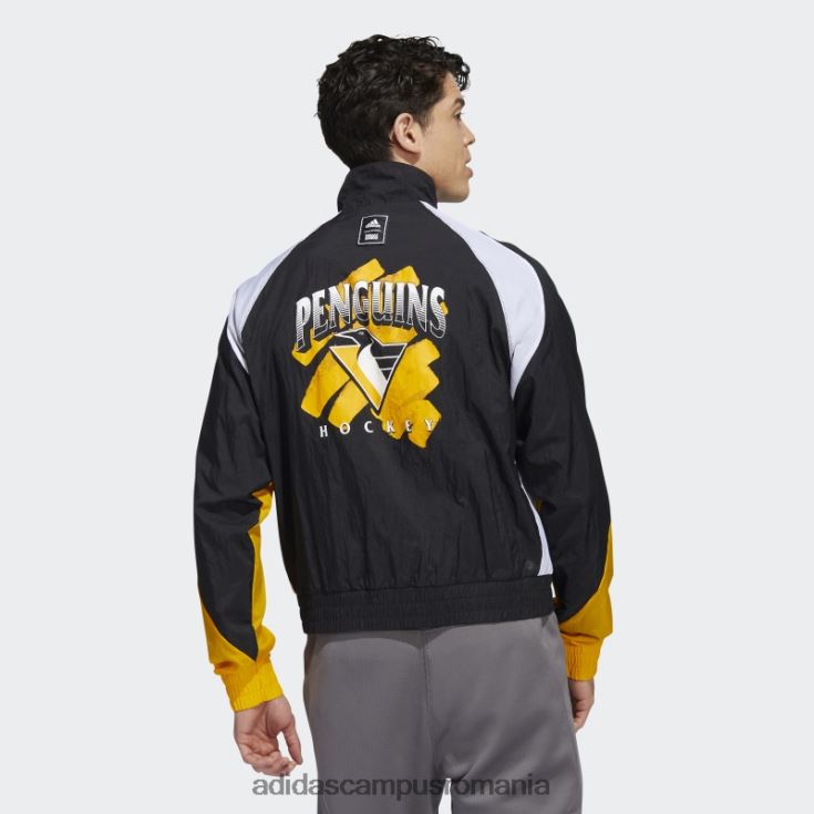 adidas campus romania pinguins revers retro jachetă neagră bărbați negru/colegiu auriu/multi J266N220251