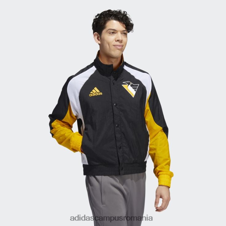 adidas campus romania pinguins revers retro jachetă neagră bărbați negru/colegiu auriu/multi J266N220251