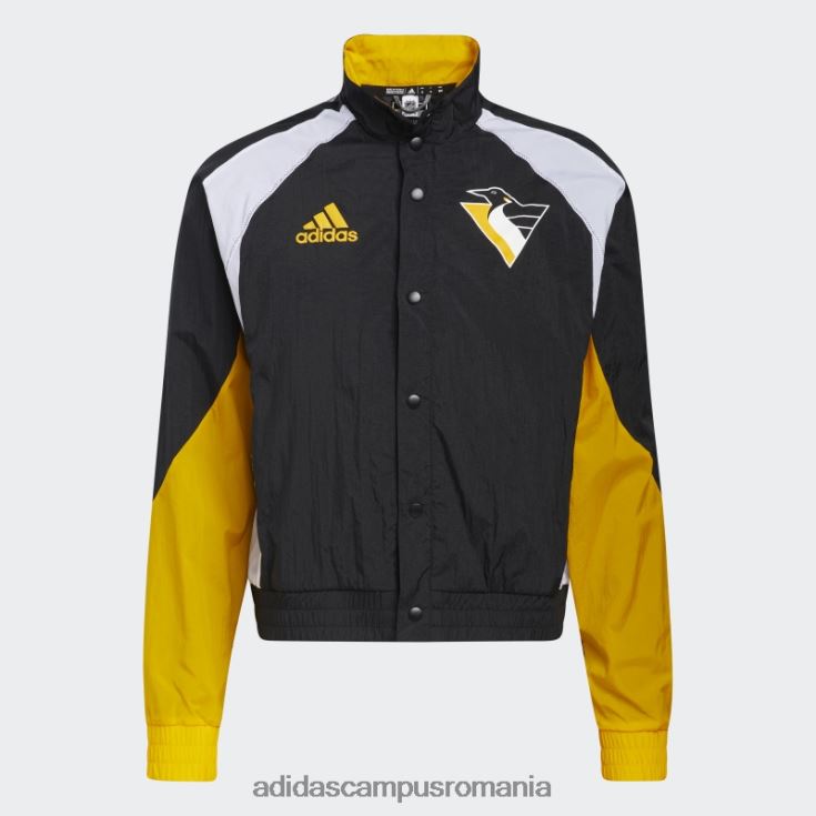 adidas campus romania pinguins revers retro jachetă neagră bărbați negru/colegiu auriu/multi J266N220251