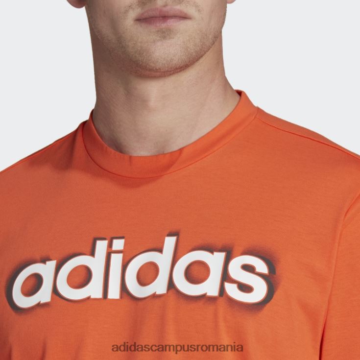 adidas campus romania Tricou de antrenament cu logo liniar aeroready workout cu imprimeu siliconic portocaliu bărbați portocaliu/alb J266N220252