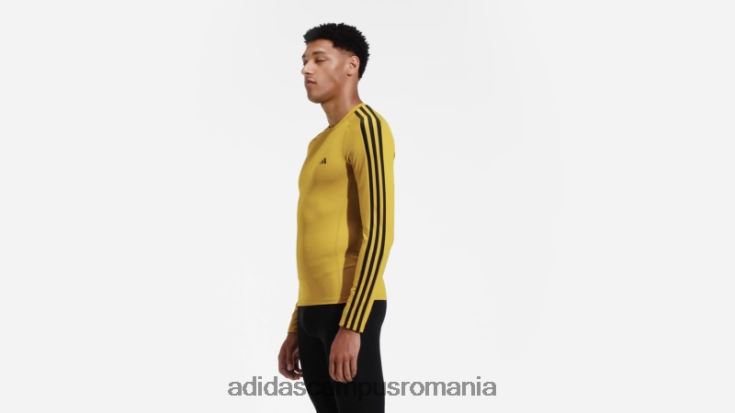 adidas campus romania Tricou de antrenament cu mânecă lungă techfit 3-stripes olive bărbați măsline J266N220164