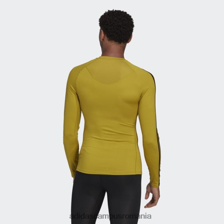 adidas campus romania Tricou de antrenament cu mânecă lungă techfit 3-stripes olive bărbați măsline J266N220164