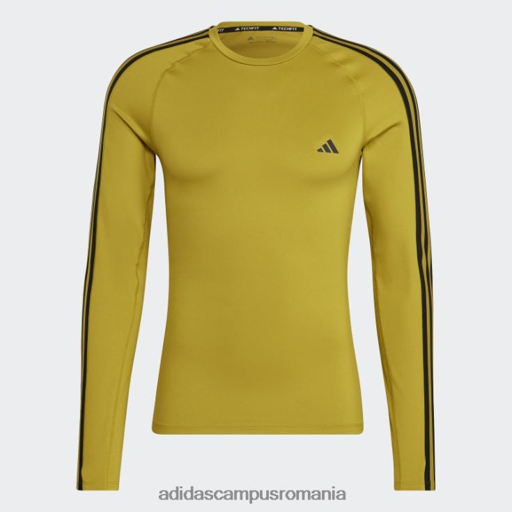 adidas campus romania Tricou de antrenament cu mânecă lungă techfit 3-stripes olive bărbați măsline J266N220164