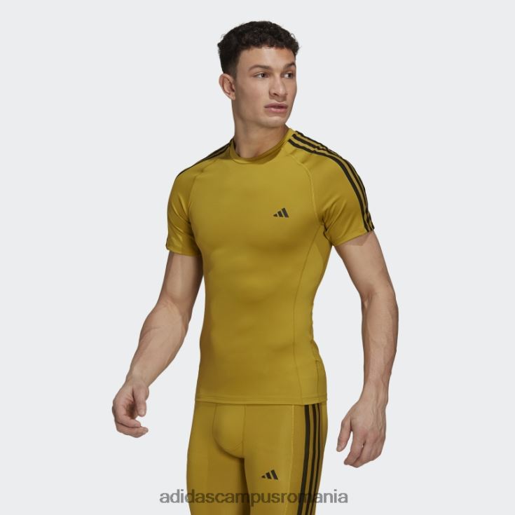 adidas campus romania Tricou de antrenament techfit 3-stripes olive adidas bărbați măsline J266N220406