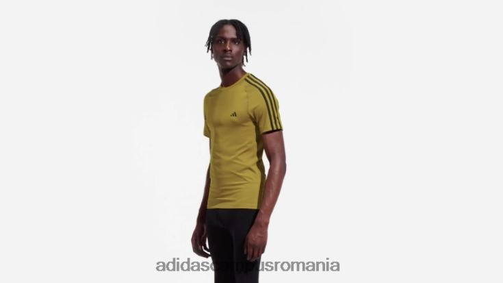 adidas campus romania Tricou de antrenament techfit 3-stripes olive adidas bărbați măsline J266N220406