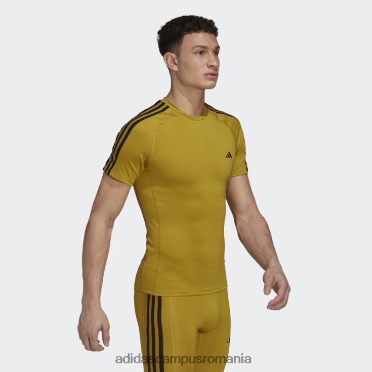 adidas campus romania Tricou de antrenament techfit 3-stripes olive adidas bărbați măsline J266N220406