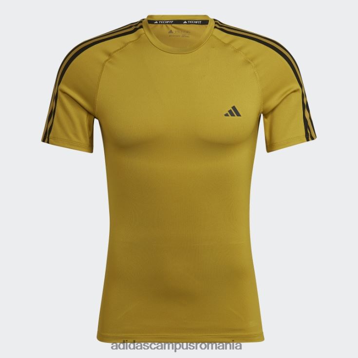adidas campus romania Tricou de antrenament techfit 3-stripes olive adidas bărbați măsline J266N220406