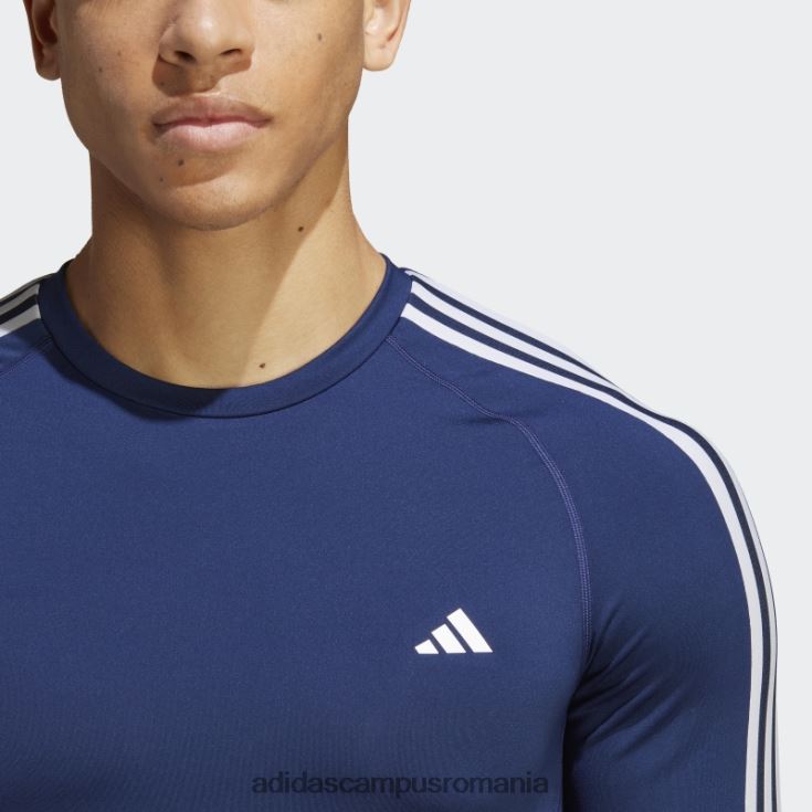 adidas campus romania Tricou de antrenament techfit cu 3 dungi albastru închis bărbați albastru inchis J266N220581