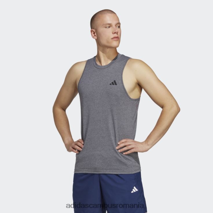 adidas campus romania Tricou fără mâneci pentru antrenament gri închis bărbați gri închis ericiu/alb/negru J266N220500