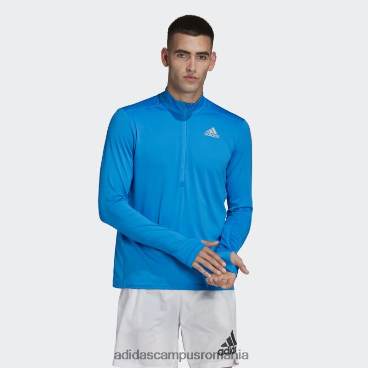 adidas campus romania own the run 1/2 fermoar tricou cu mânecă lungă blue rush bărbați papură albastră J266N220221