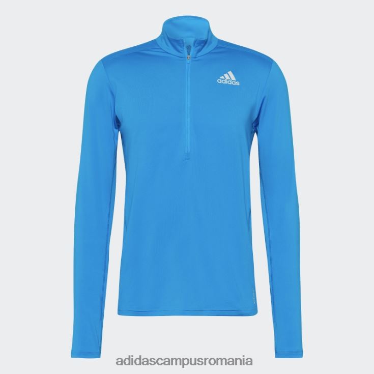 adidas campus romania own the run 1/2 fermoar tricou cu mânecă lungă blue rush bărbați papură albastră J266N220221