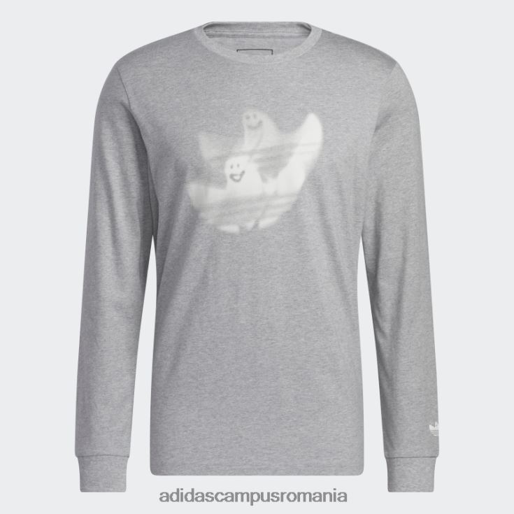 adidas campus romania tricou adidas cu mânecă lungă cu grafic shmoofoil gri mediu bărbați gri mediu/alb J266N220349