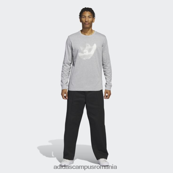 adidas campus romania tricou adidas cu mânecă lungă cu grafic shmoofoil gri mediu bărbați gri mediu/alb J266N220349