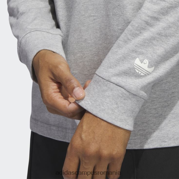 adidas campus romania tricou adidas cu mânecă lungă cu grafic shmoofoil gri mediu bărbați gri mediu/alb J266N220349