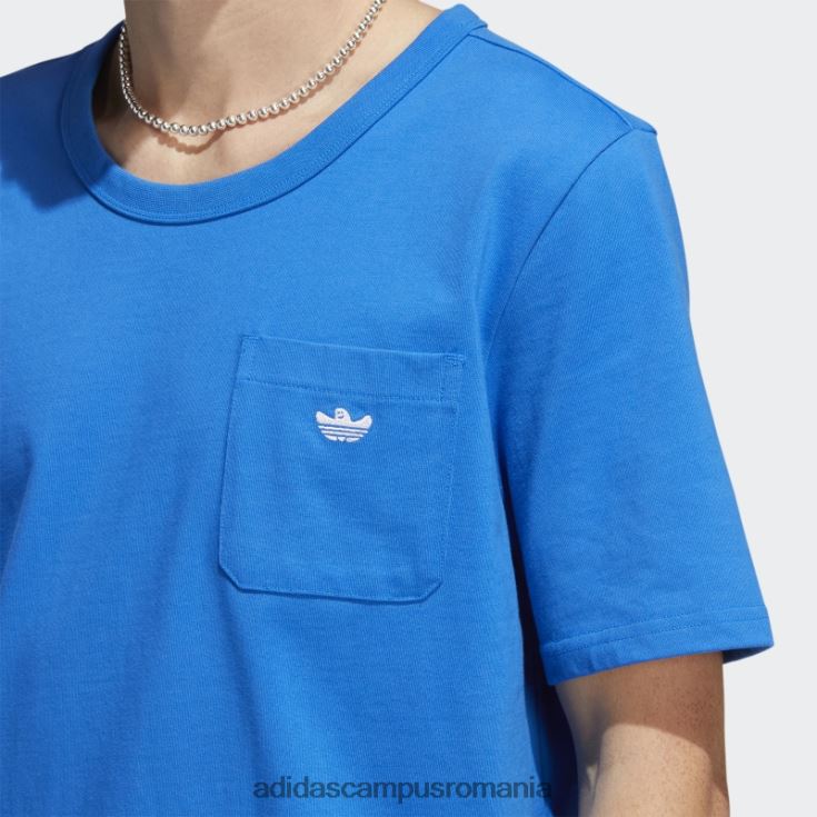adidas campus romania tricou cu buzunar grea shmoofoil pasăre albastră adidas bărbați pasăre albastră/albă J266N220541