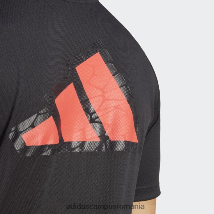 adidas campus romania tricou cu logo de bază de antrenament transparent bărbați negru/transparent J266N220614