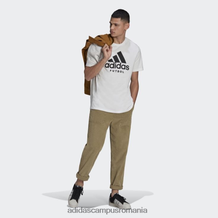 adidas campus romania tricou cu logo futbol adidas alb bărbați alb J266N220514