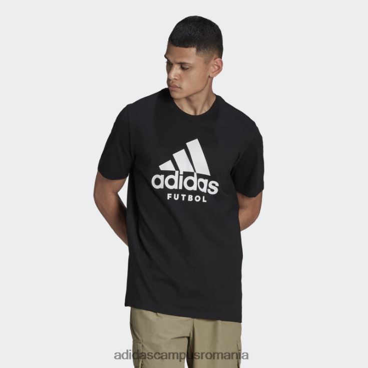 adidas campus romania tricou cu logo futbol negru bărbați negru J266N220618