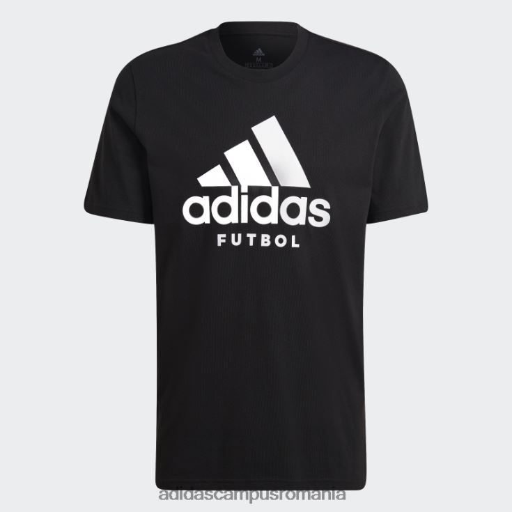 adidas campus romania tricou cu logo futbol negru bărbați negru J266N220618