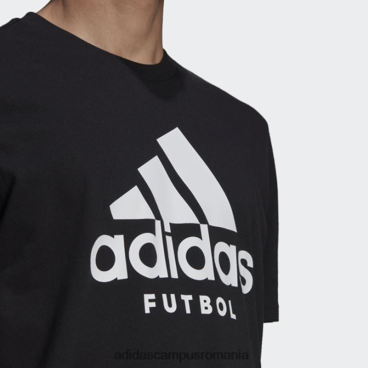 adidas campus romania tricou cu logo futbol negru bărbați negru J266N220618