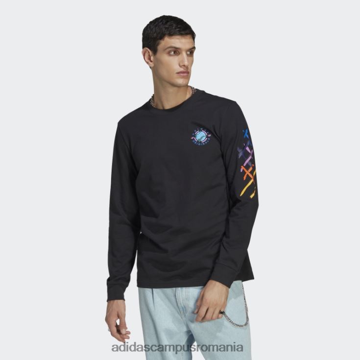 adidas campus romania tricou cu mânecă lungă Wander hour negru adidas bărbați negru J266N220496