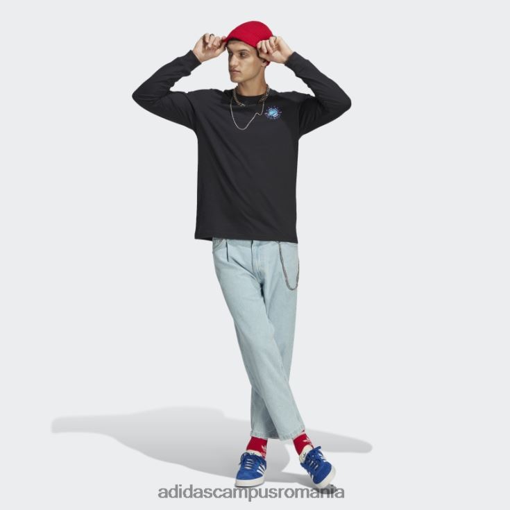 adidas campus romania tricou cu mânecă lungă Wander hour negru adidas bărbați negru J266N220496