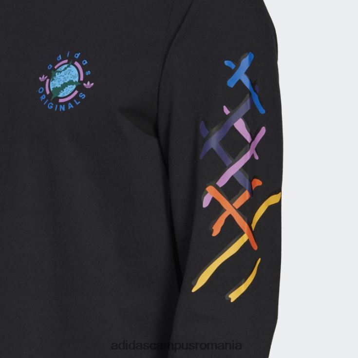 adidas campus romania tricou cu mânecă lungă Wander hour negru adidas bărbați negru J266N220496