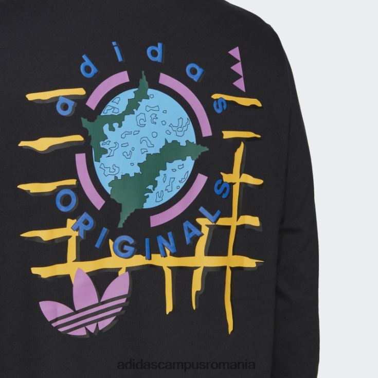 adidas campus romania tricou cu mânecă lungă Wander hour negru adidas bărbați negru J266N220496