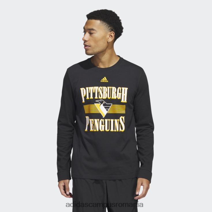 adidas campus romania tricou cu mânecă lungă cu pinguini negri bărbați negru/multi J266N220591