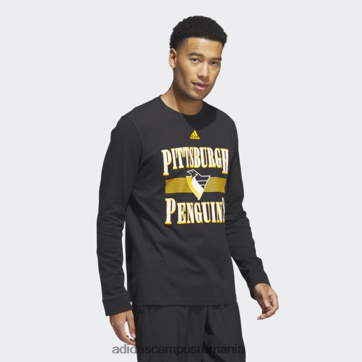 adidas campus romania tricou cu mânecă lungă cu pinguini negri bărbați negru/multi J266N220591