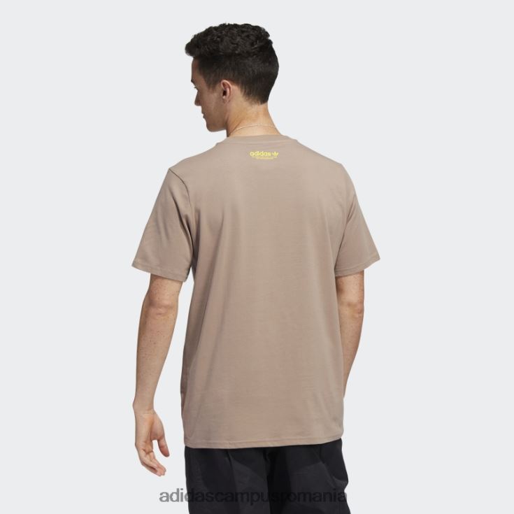 adidas campus romania tricou cu mânecă scurtă mettz world peeps adidas maro cretos bărbați maro cretos/multicolor J266N220460