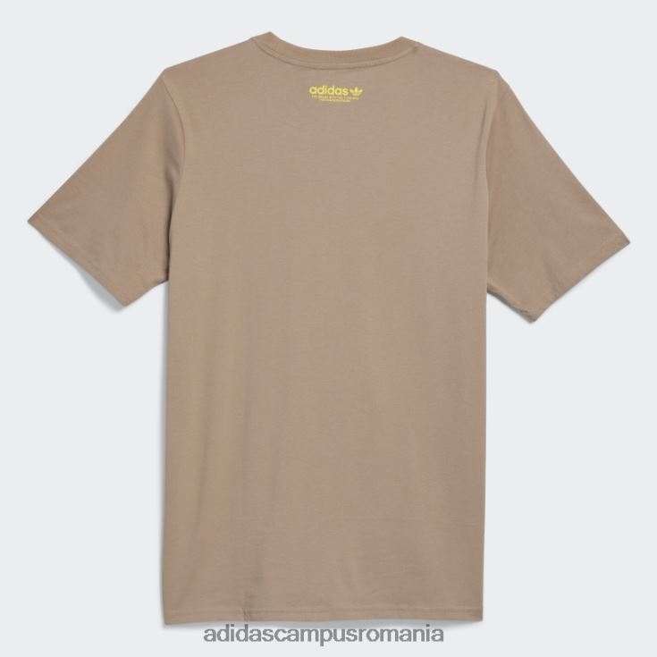 adidas campus romania tricou cu mânecă scurtă mettz world peeps adidas maro cretos bărbați maro cretos/multicolor J266N220460