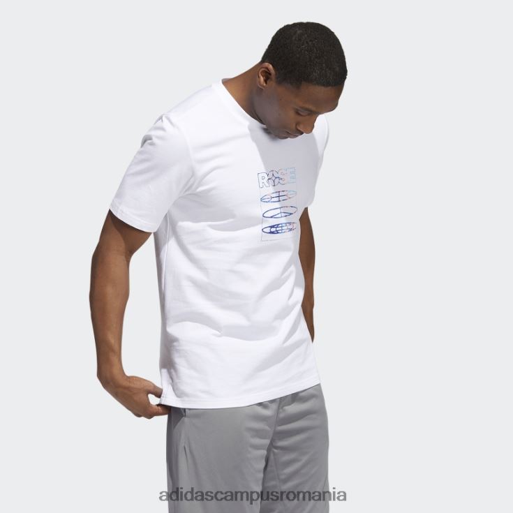adidas campus romania tricou cu trandafir alb bărbați alb J266N220542
