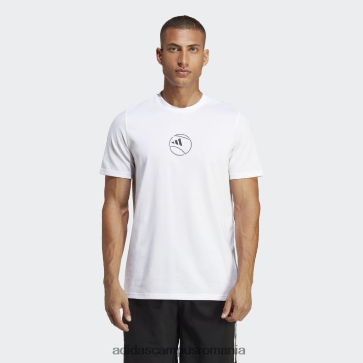adidas campus romania tricou grafic aeroready tenis alb bărbați alb J266N220288